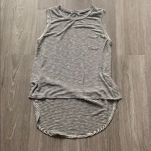 Anthropologie Gray and Black Striped Tank Top